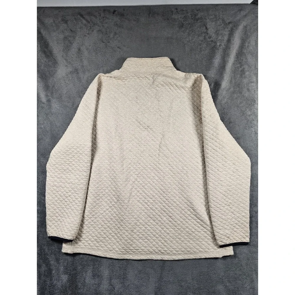 J.Crew Authentic Fleece Quilted Quarter Zip Pullover Oatmeal‎ Men's XXL